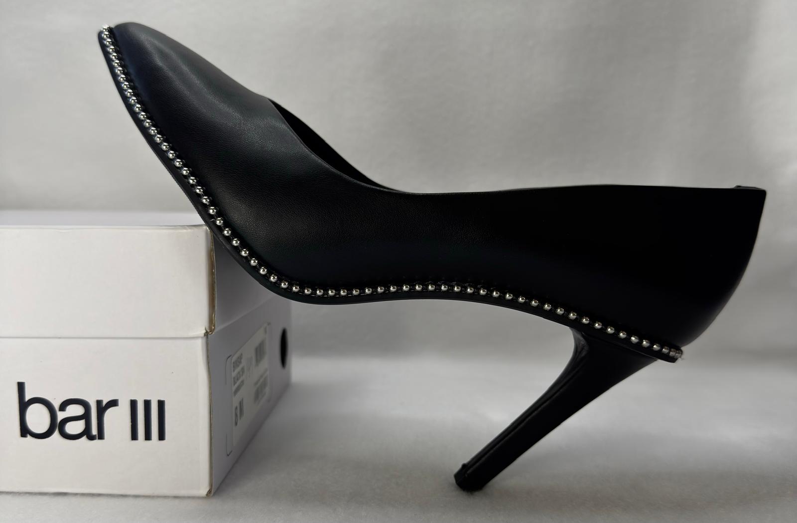 Bar III Womens Binsa Ball Chain Pumps Black Fume Size 8M