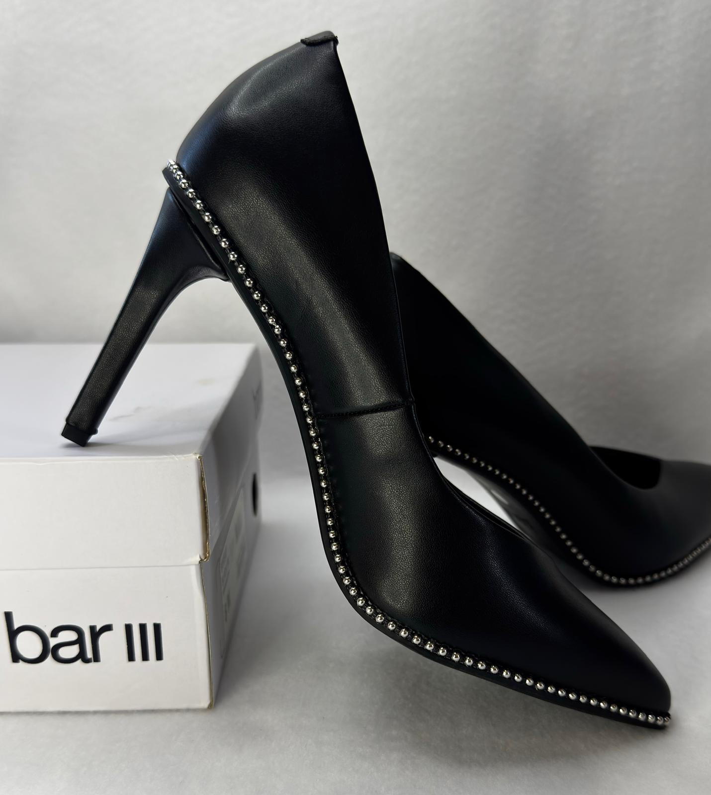 Bar III Womens Binsa Ball Chain Pumps Black Fume Size 8M