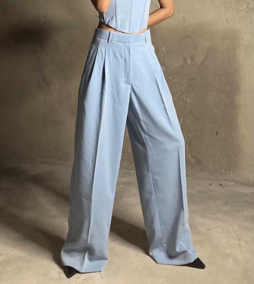 Women's Powder Bleu Set Crafted From Luxurious Imported Polyester Fashion Nova L