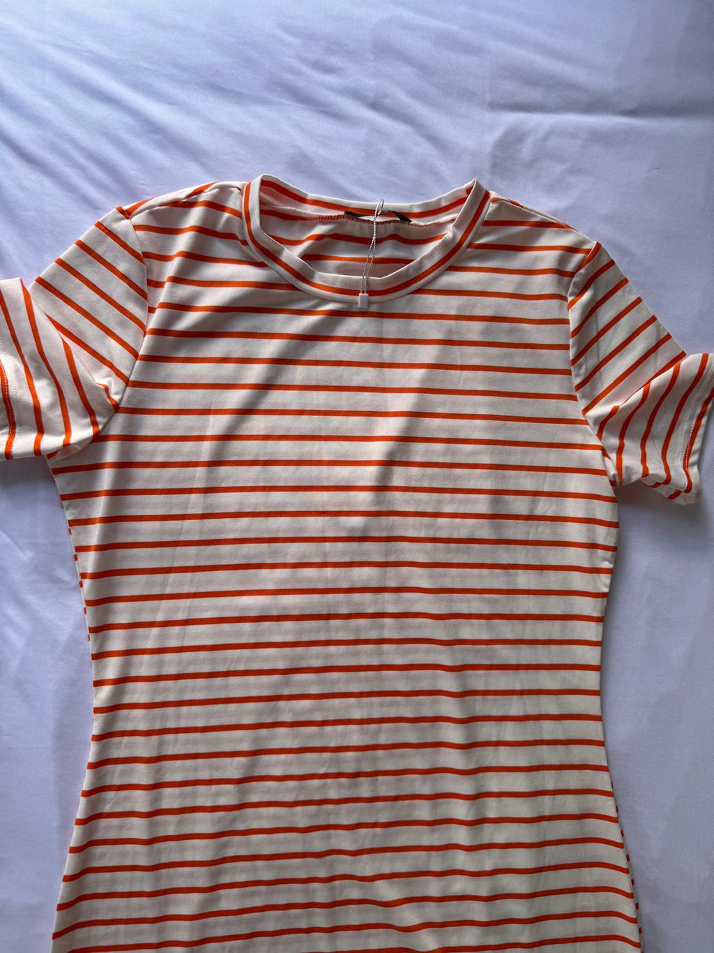 Shift Dress for Women, Striped Crew Neck Bodycon Dress, Size L