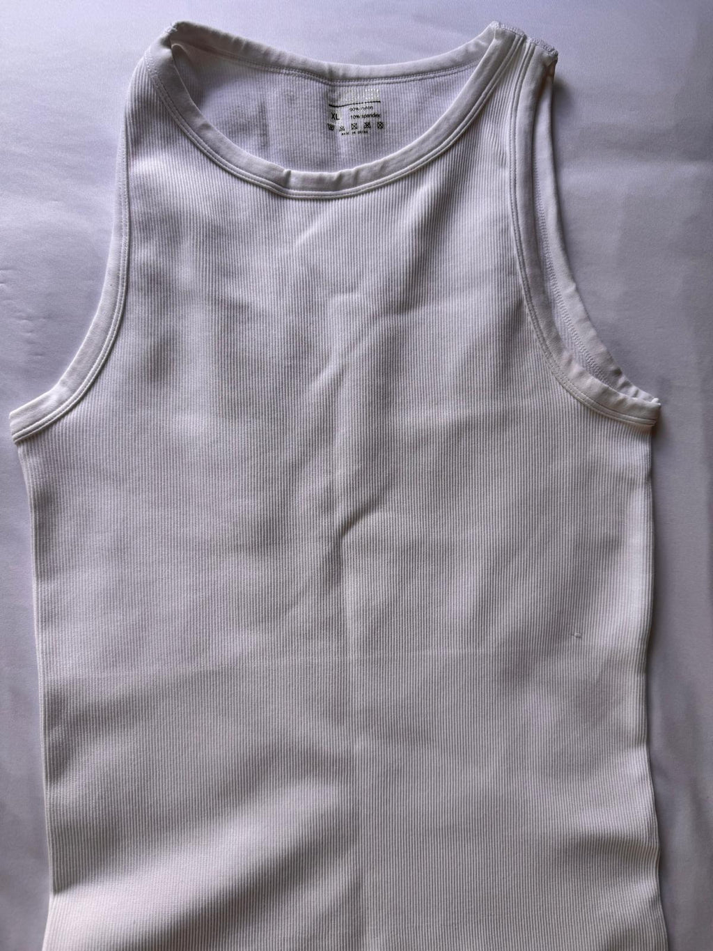 OQQ Ribbed Asymmetrical Ruffle Dress Women's Size XL,Color White