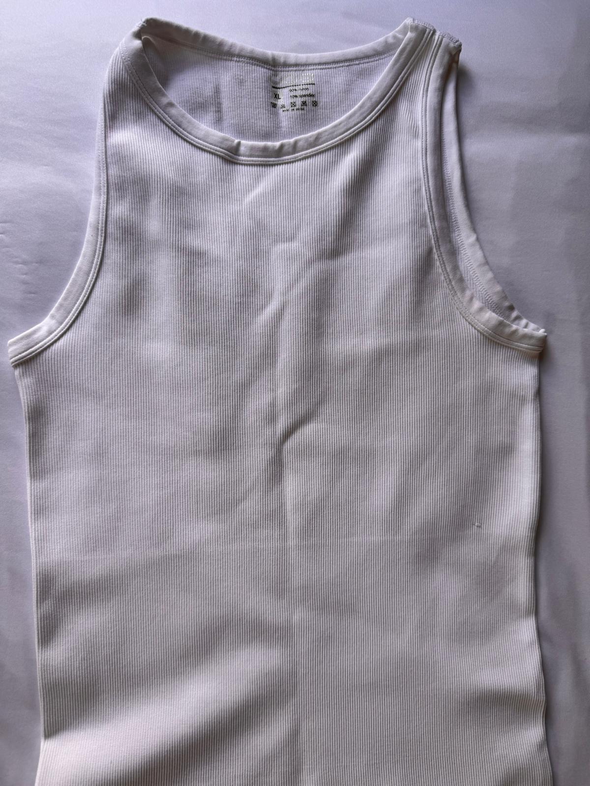 OQQ Ribbed Asymmetrical Ruffle Dress Women's Size XL,Color White