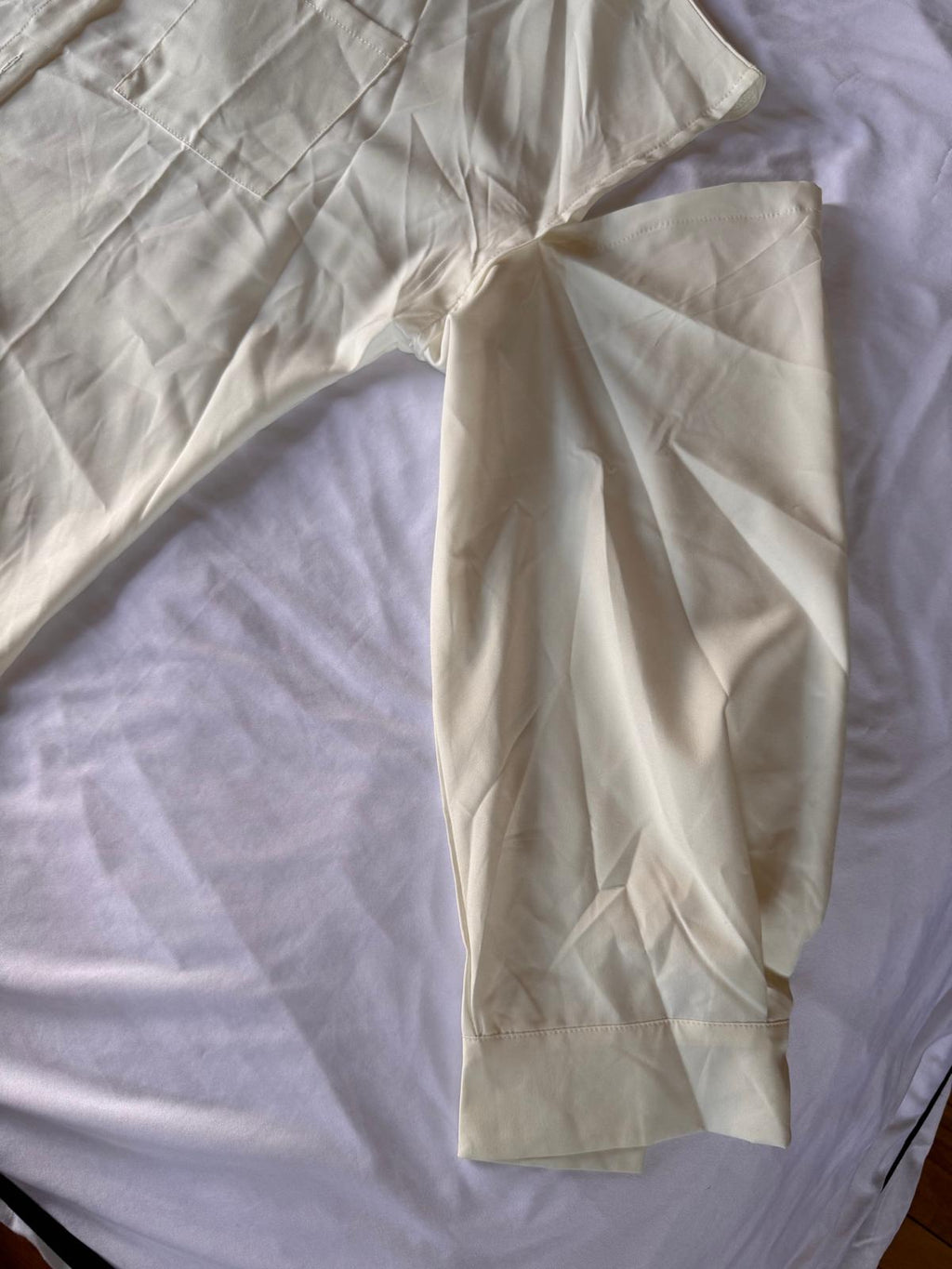 Women's Shirt Shoulder Cut-Out Button Down,Size XL, Color Cream