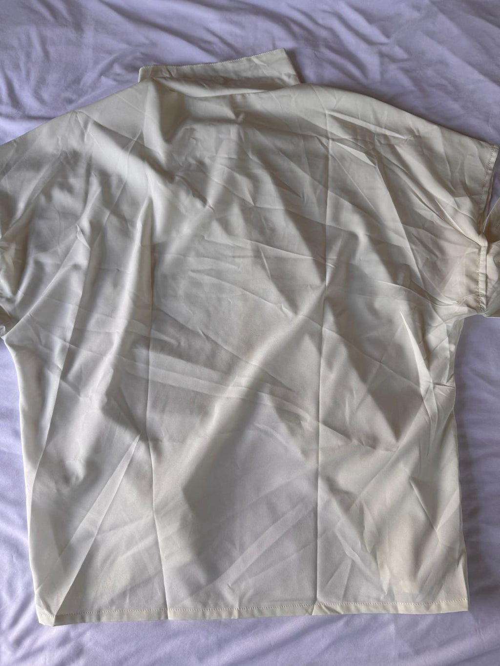 Women's Shirt Shoulder Cut-Out Button Down,Size XL, Color Cream