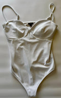 Body Contour High Compression Bustier Bodysuit With Bra Cups, Color White, M