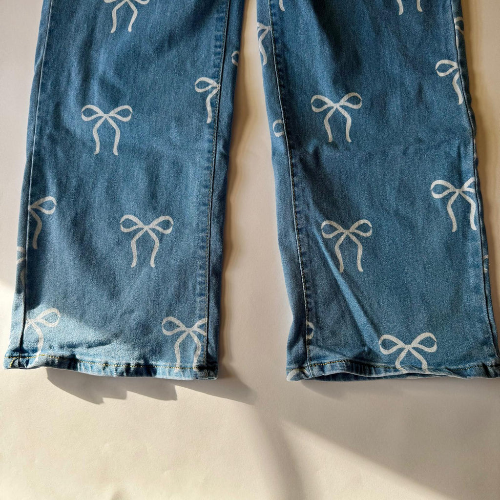 Celebrity Ace Women's Wide Leg Cargo Jeans,Color Medium Bleu, Size 13/31