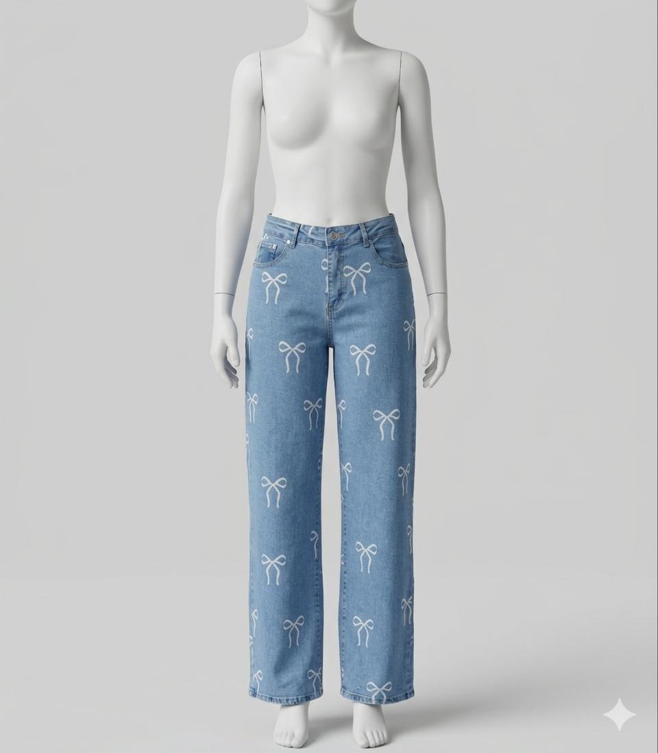 Celebrity Ace Women's Wide Leg Cargo Jeans,Color Medium Bleu, Size 13/31