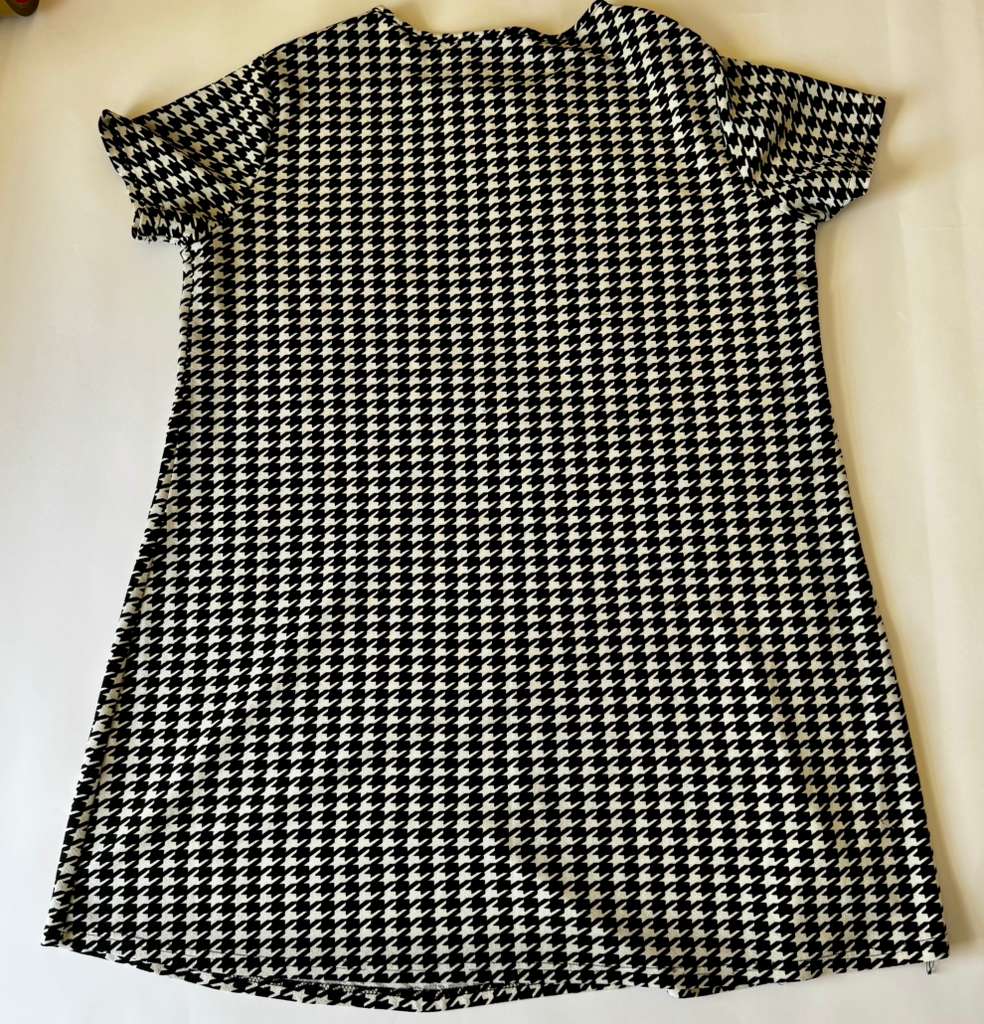 Houndstooth Print Fitted Dress, Suitable For Commuting,Size XXL
