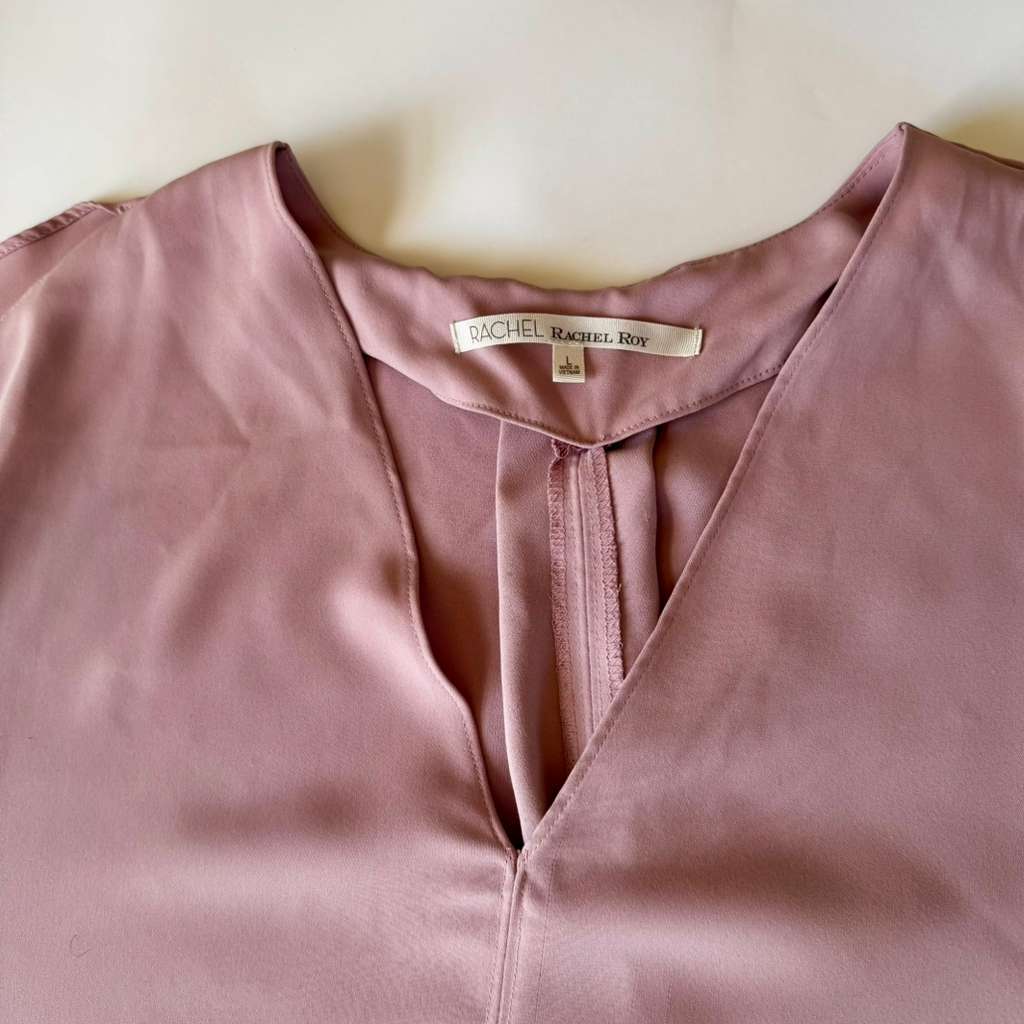 Rachel Roy Women's V- Neck Shift dress,Color Pink, Size L