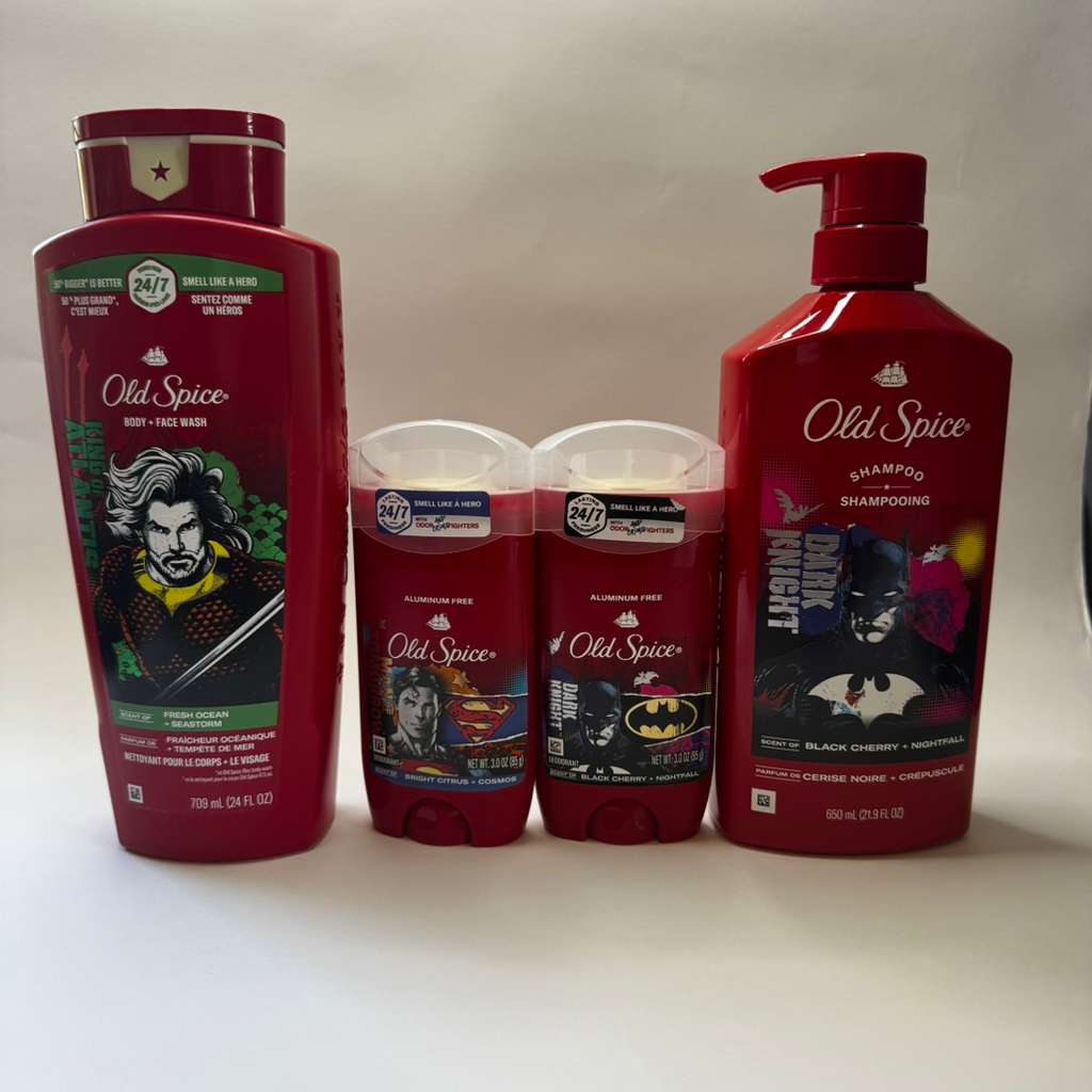 Old Spice x DC Comics Body Wash, Shampoo, & 2 Deodorants Holiday Hero Bundle