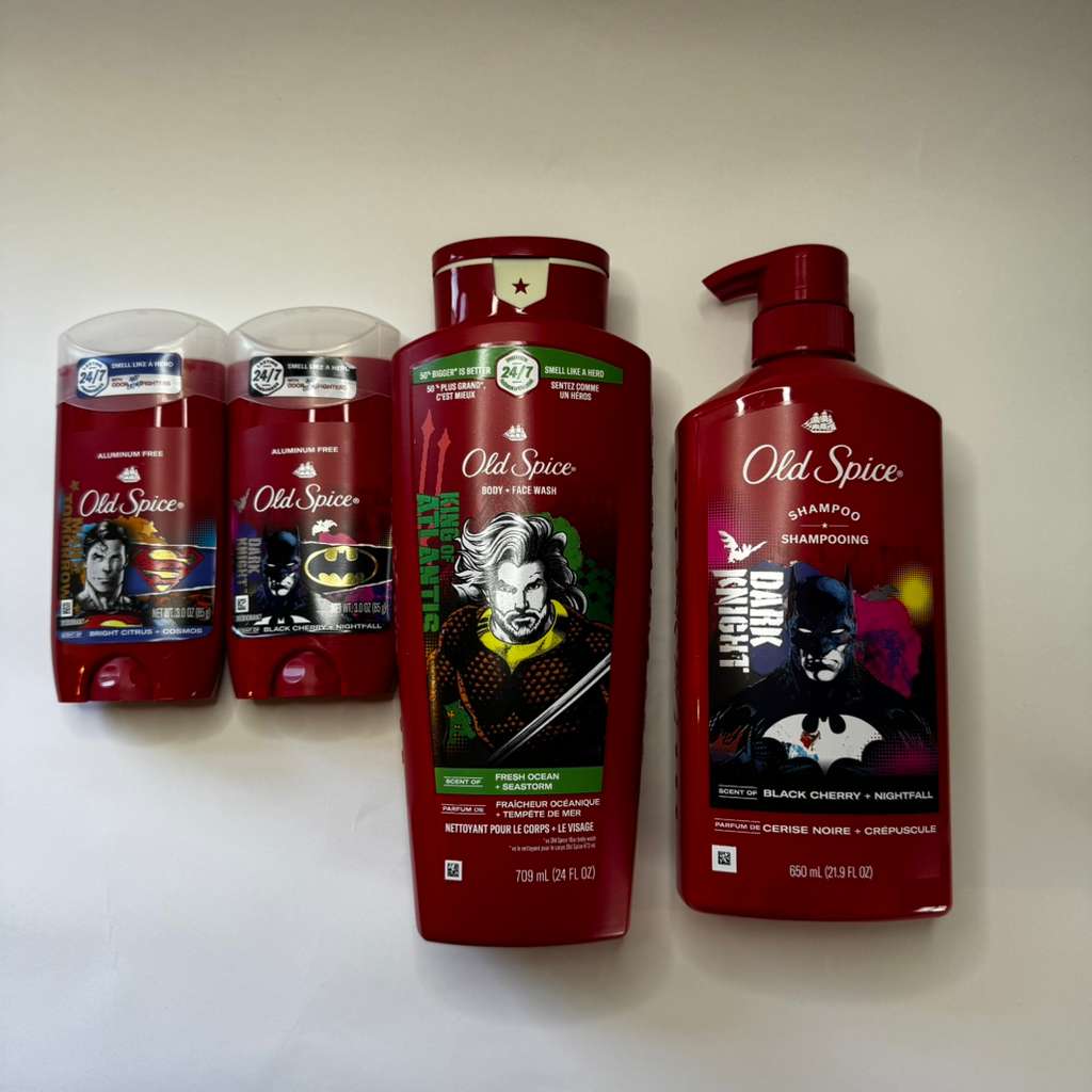 Old Spice x DC Comics Body Wash, Shampoo, & 2 Deodorants Holiday Hero Bundle