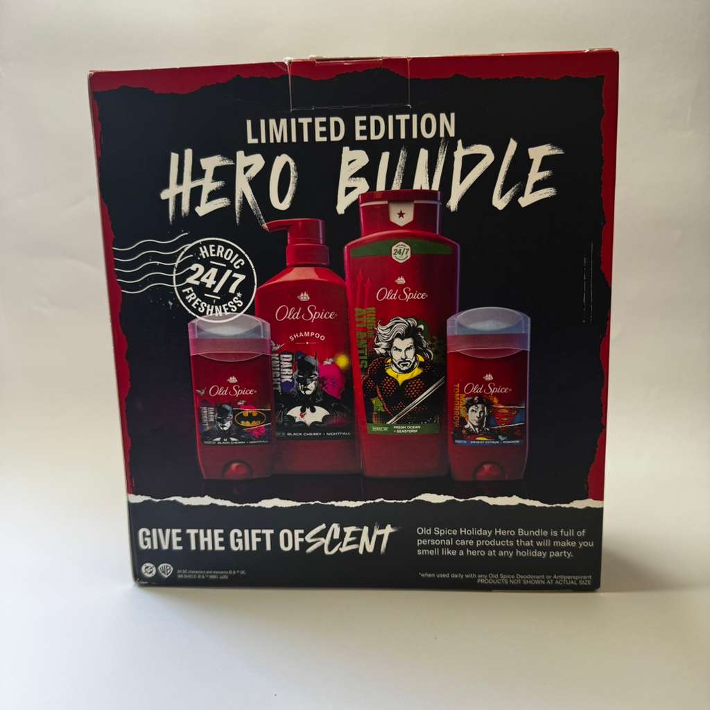 Old Spice x DC Comics Body Wash, Shampoo, & 2 Deodorants Holiday Hero Bundle
