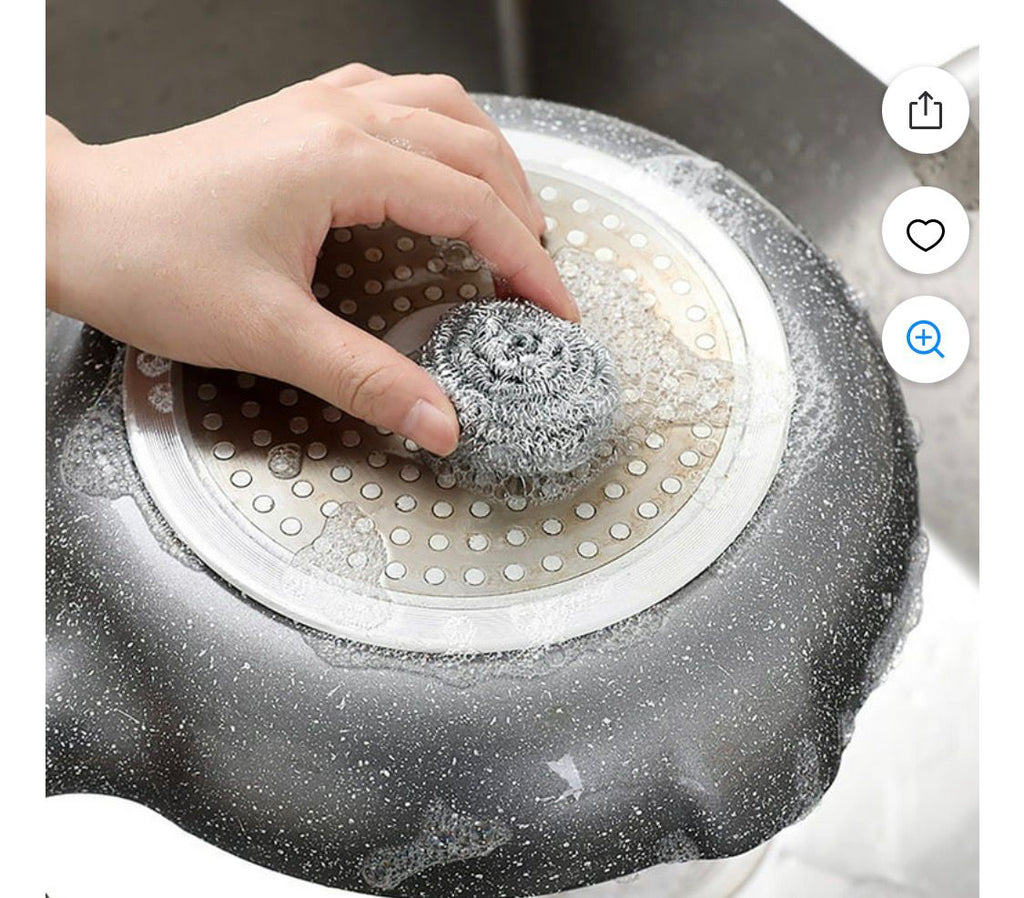 Stainless Steel Pot Pan Scrubber Cleaning Ball Tool 5 Pcs