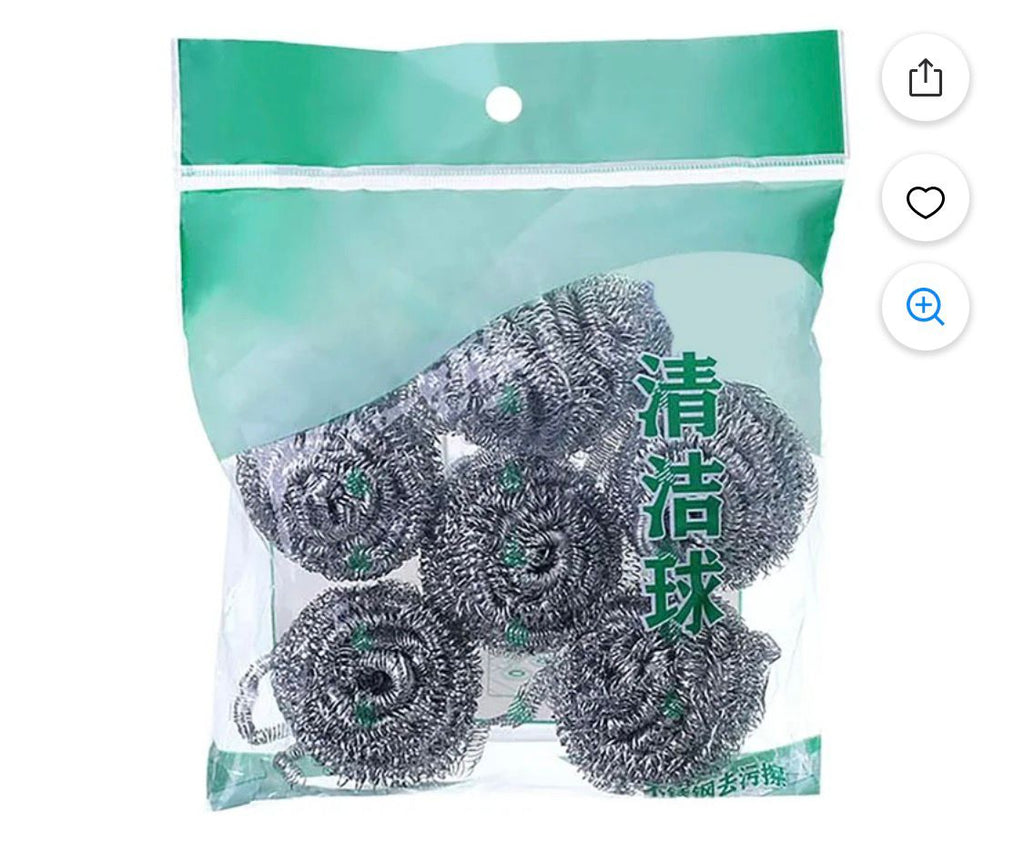 Stainless Steel Pot Pan Scrubber Cleaning Ball Tool 5 Pcs
