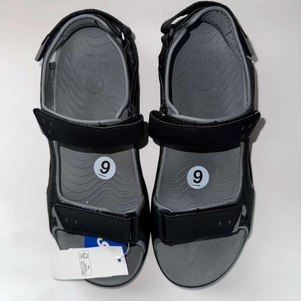 Hurley Men's Odessa Strap Sandals, Black, Size 9M