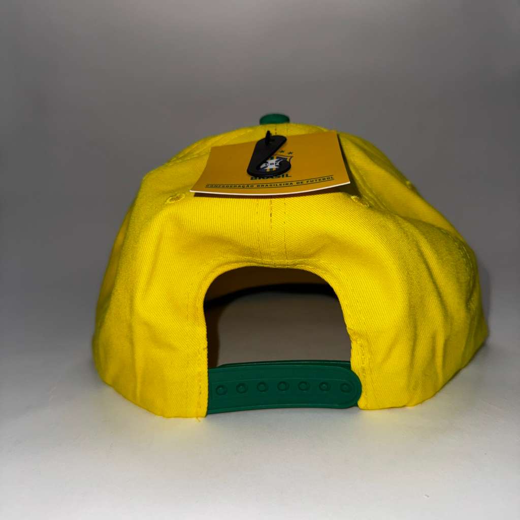 Brasil CBF Football Soccer Futbol Yellow Green Snapback Flat Bill Hat Cap