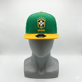 Brasil CBF Football Soccer Yellow Green Team Fitted Hat Cap 2-Tone 8.5in-67.3cm