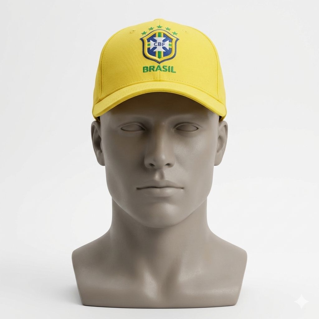 Brasil CBF Football Soccer Futbol Yellow Green Snapback Flat Bill Hat Cap