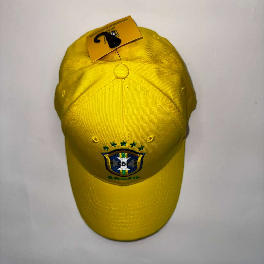 Brasil CBF Football Soccer Futbol Yellow Green Snapback Flat Bill Hat Cap