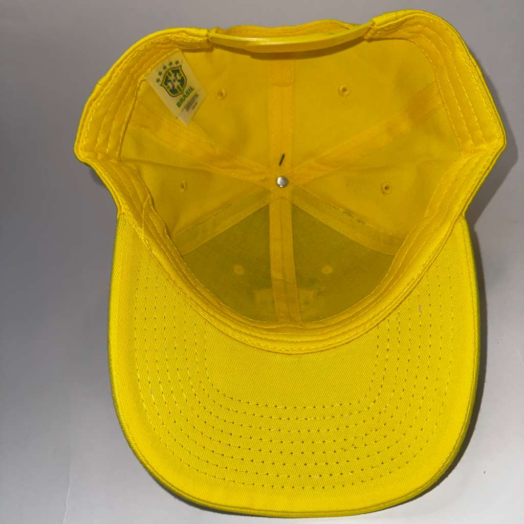 Brasil CBF Football Soccer Futbol Yellow Green Snapback Flat Bill Hat Cap