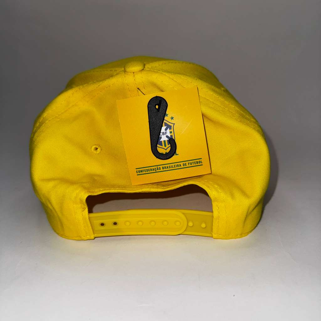 Brasil CBF Football Soccer Futbol Yellow Green Snapback Flat Bill Hat Cap