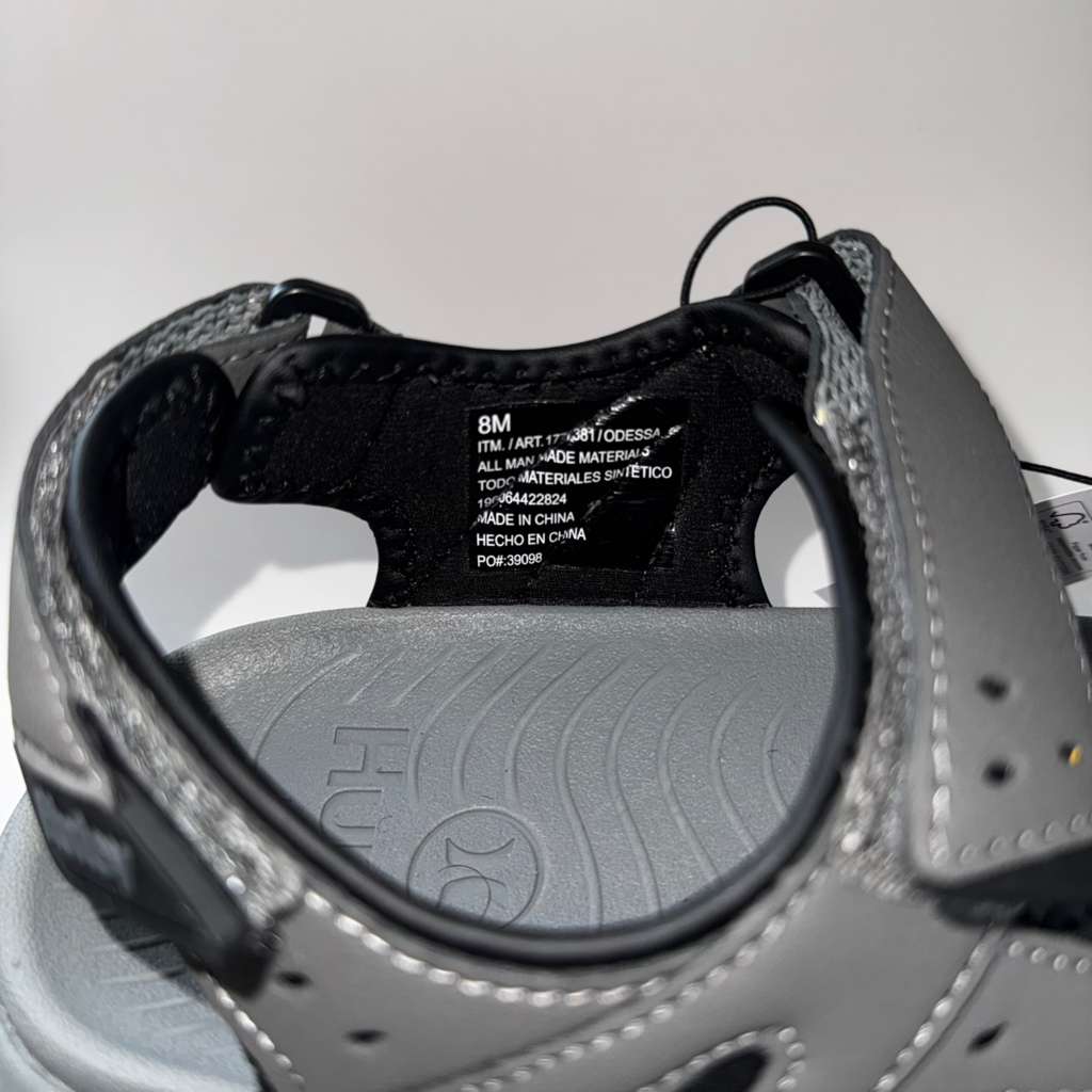 Hurley Men's Odessa Strap Sandals, Black, Size 9M
