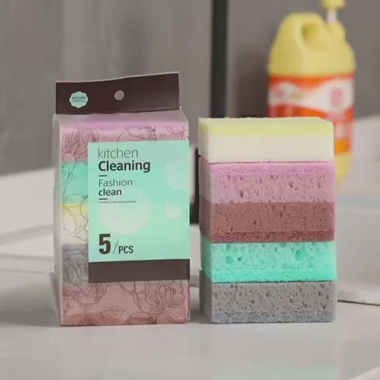 Portable Emery Sponge Brush Eraser Cleaner Kitchen Stains Rust Cleaning